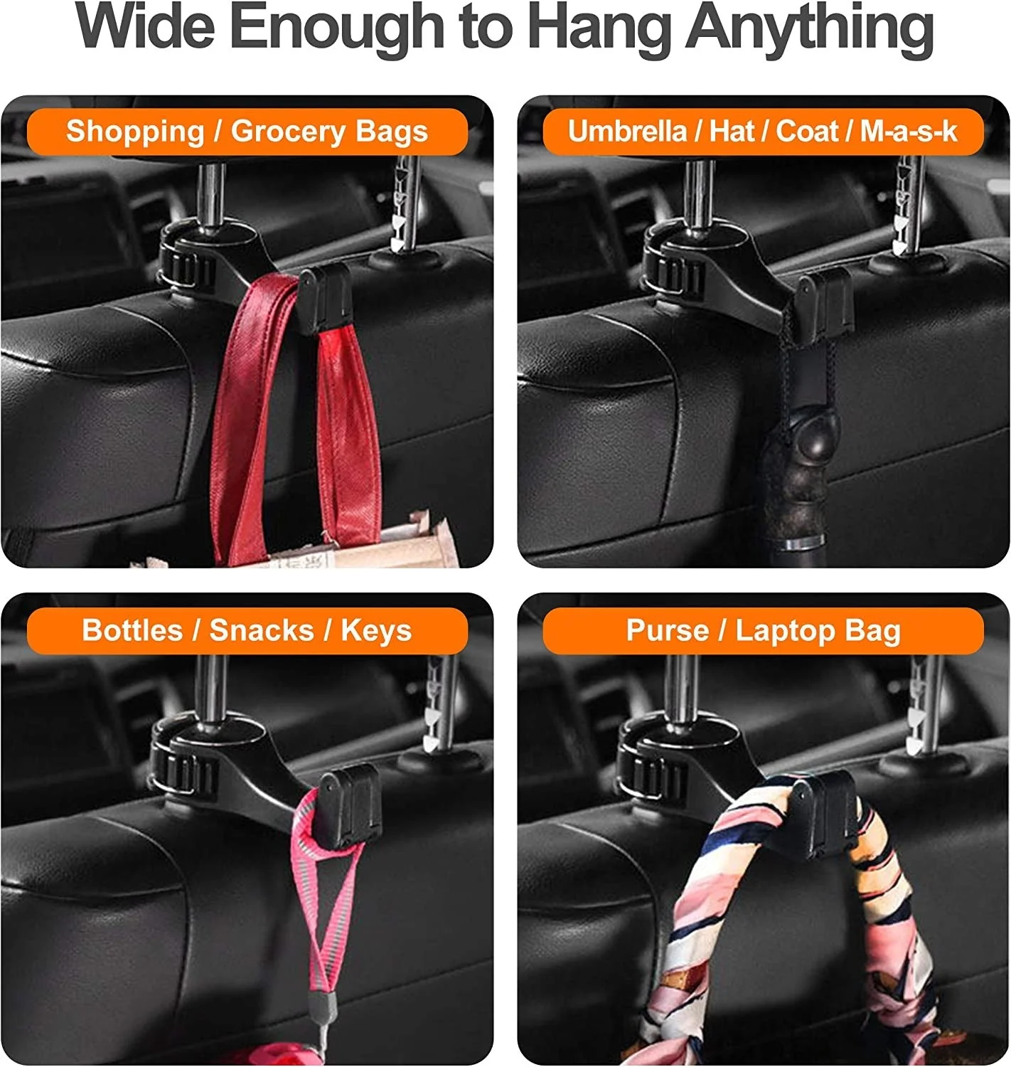 2 in 1 Car Headrest Hidden Hook - Image 8