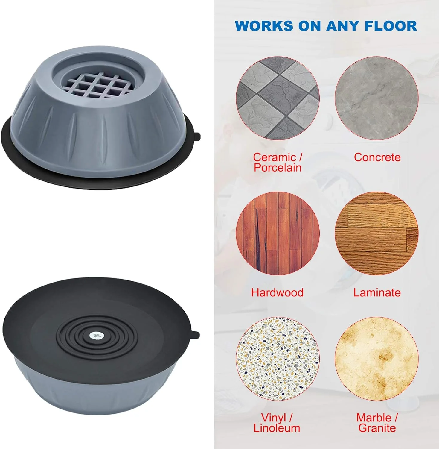 Anti Vibration Washing Machine Support Pad (4 PCS) - Image 7