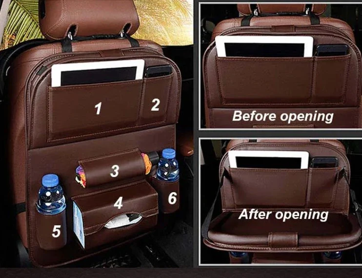 Backseat Car Organizer with Foldable Tray - Image 6