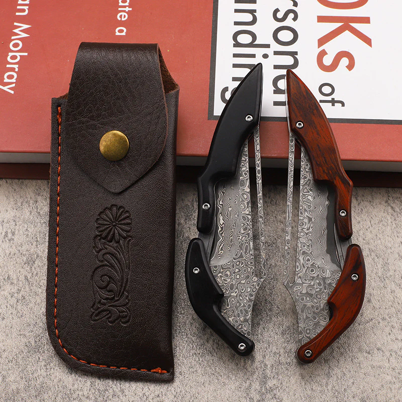 Damascus Folding Pocket Knife - Image 6