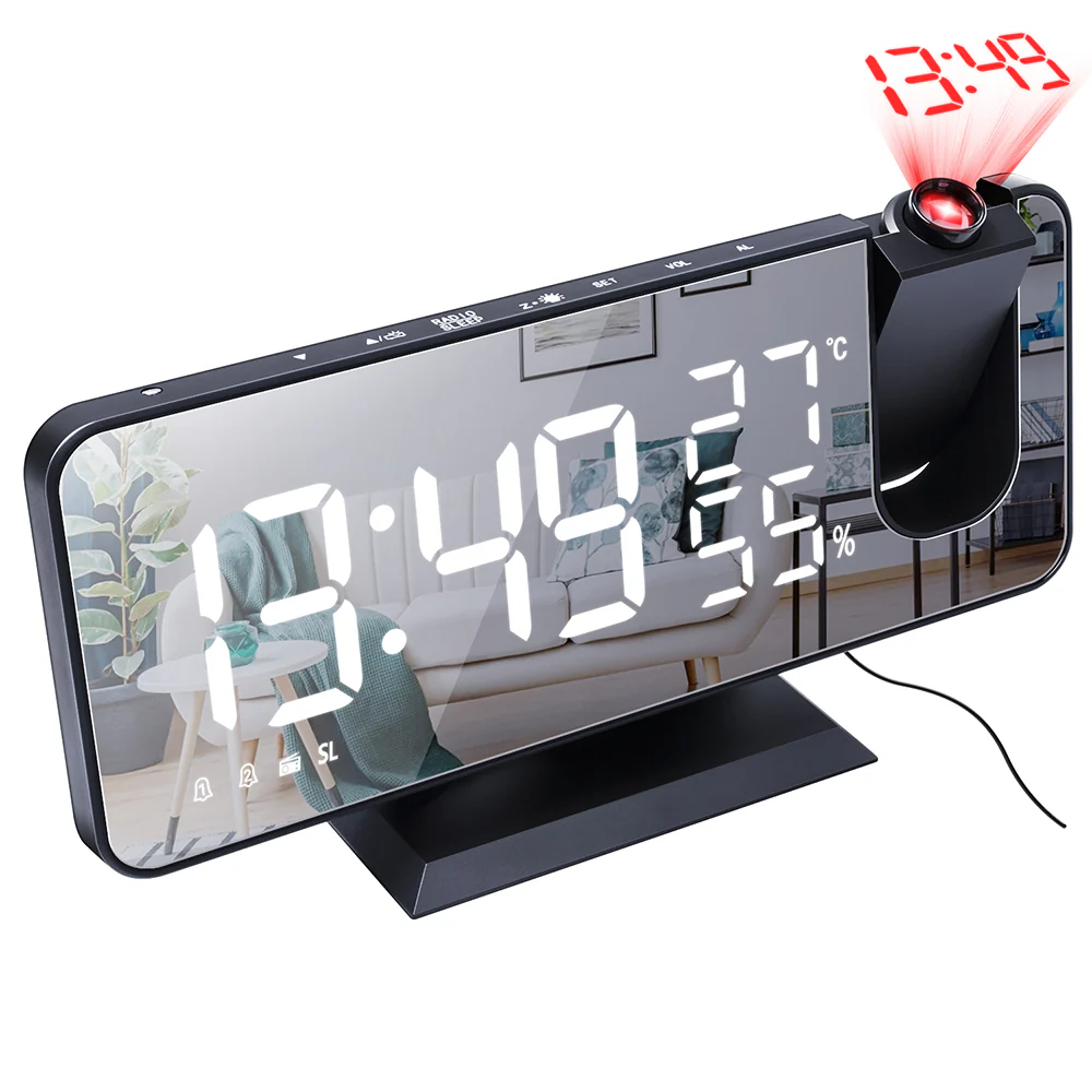 Digital Projection Alarm Clock with FM Radio
