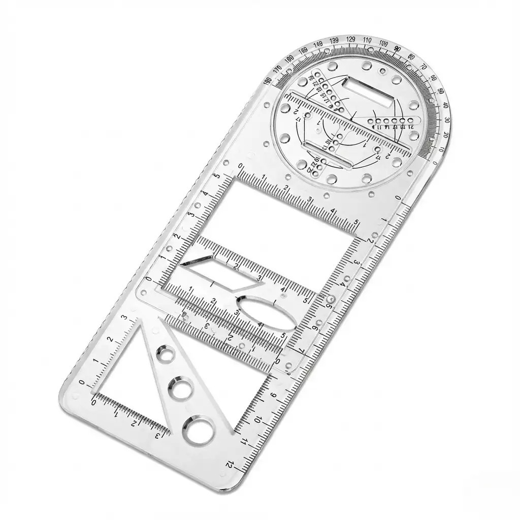 Multifunction Rotating Geometry Ruler