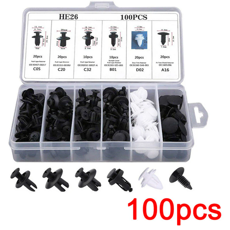 Multipurpose Car Fastener Clips (100-Pack) - Image 3