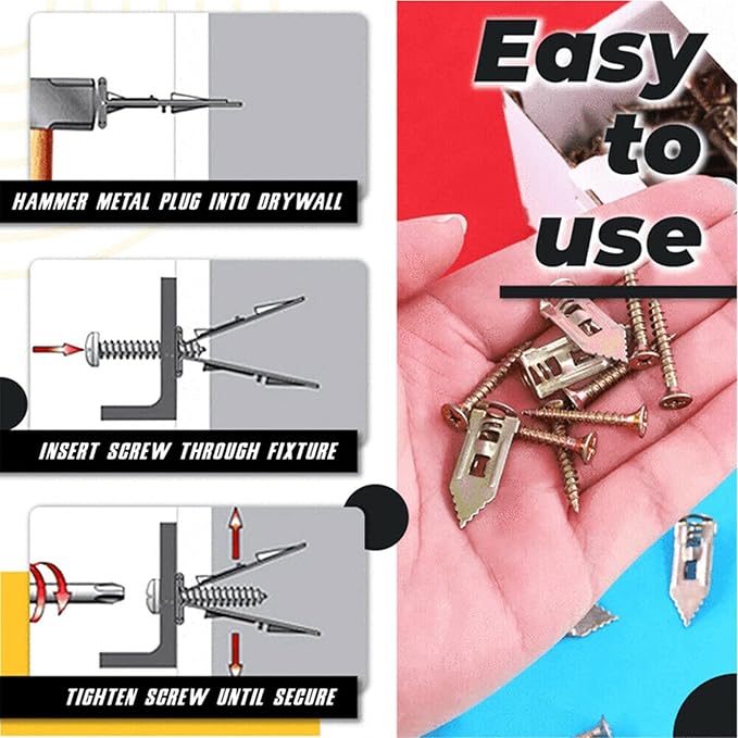 No-Drill Wall Anchors with Screws (Set of 50) - Image 4