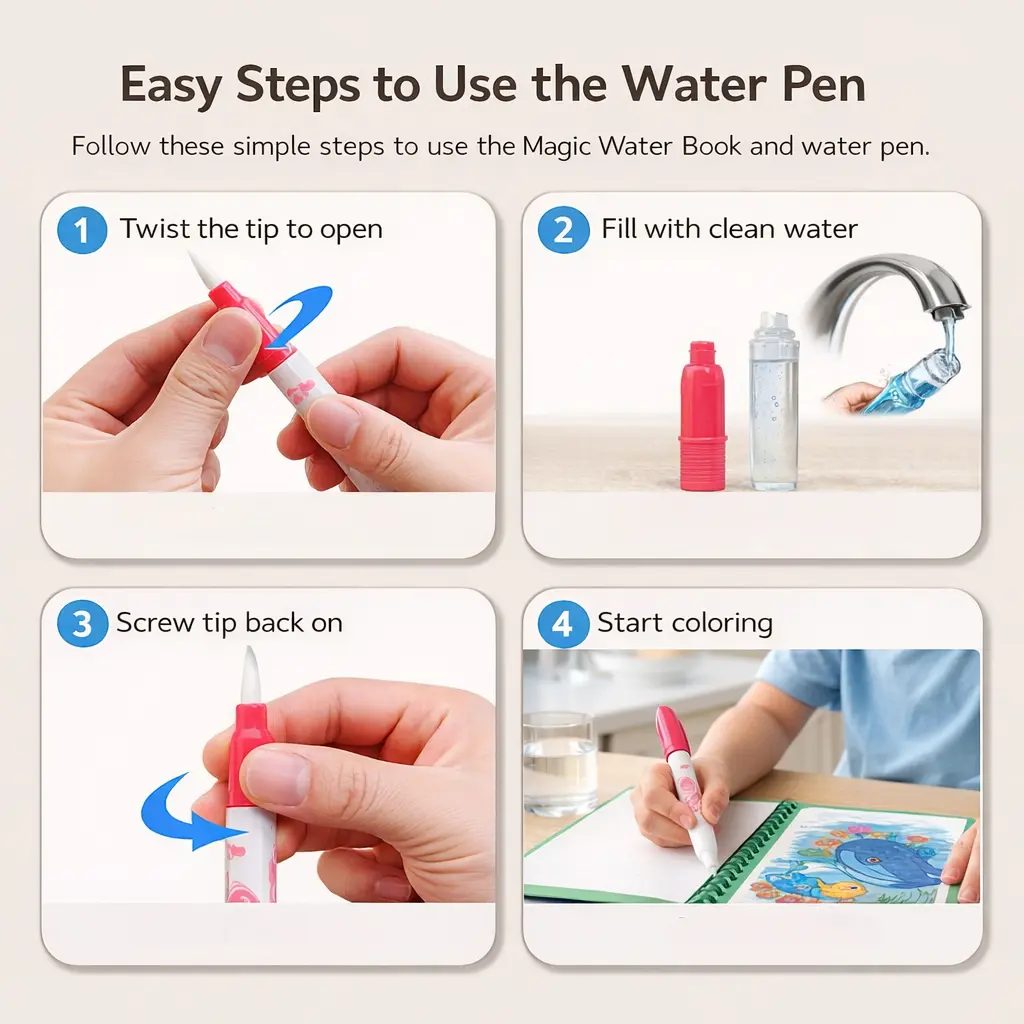 Reusable Magic Water Coloring Book - Image 3