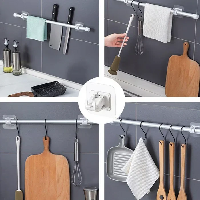 Self-Adhesive Curtain Rod Hooks (Set of 4) - Image 2