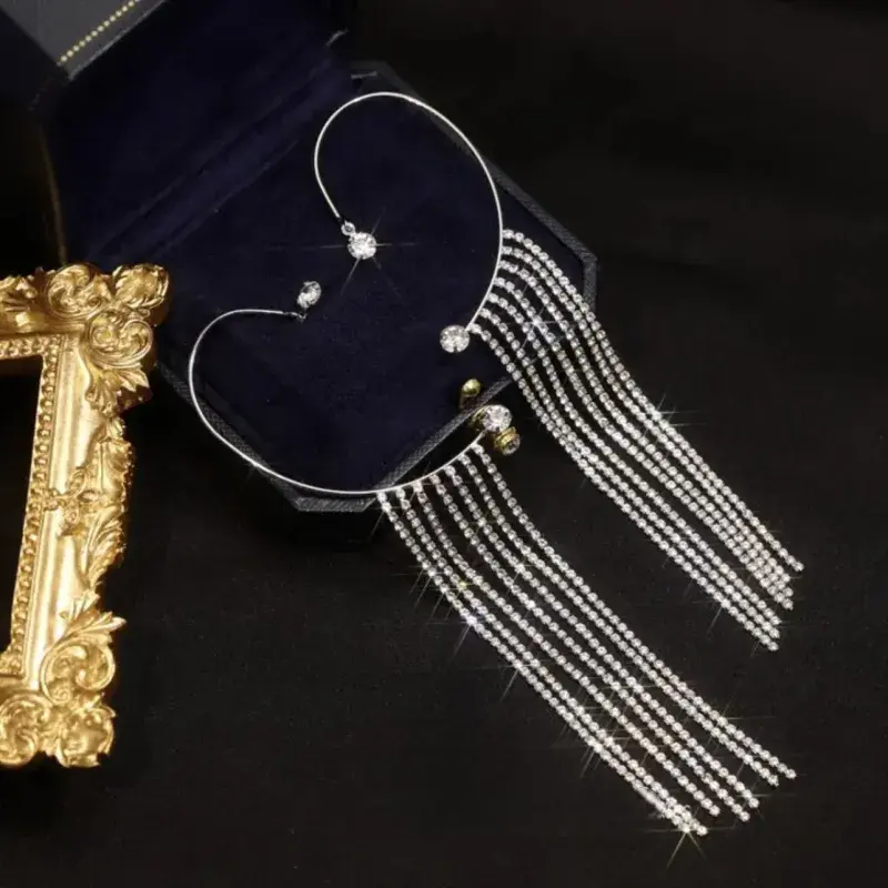 Shiny Long Tassel Earrings - Image 10