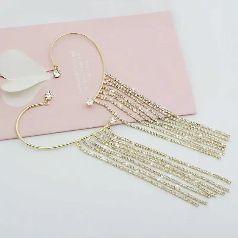 Shiny Long Tassel Earrings - Image 3