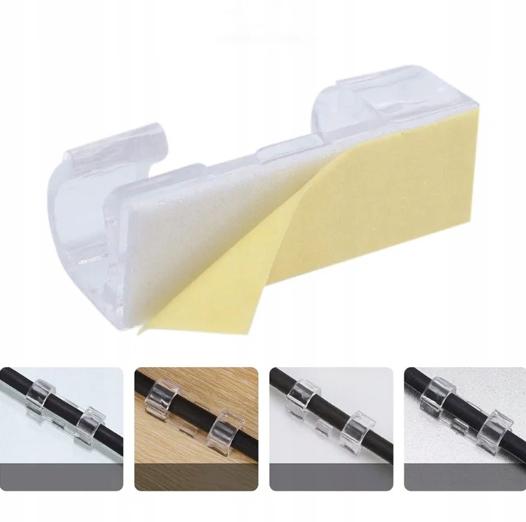 Transparent Adhesive Cable Clips (Set of 20) - Image 4